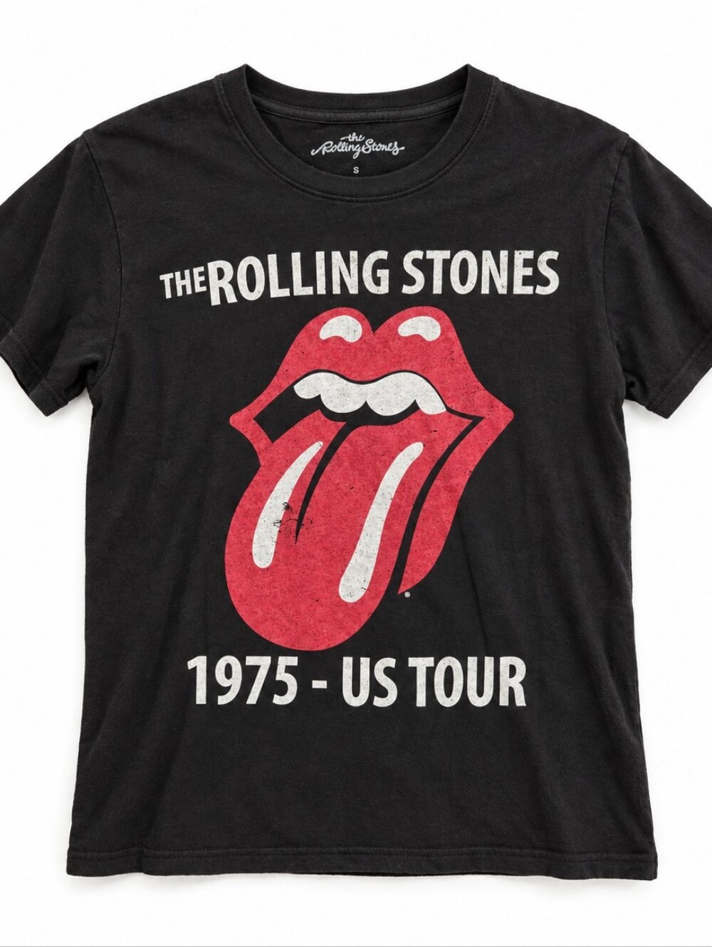 The Rolling Stones 1975 US Tour Black Graphic Band T-Shirt Women
